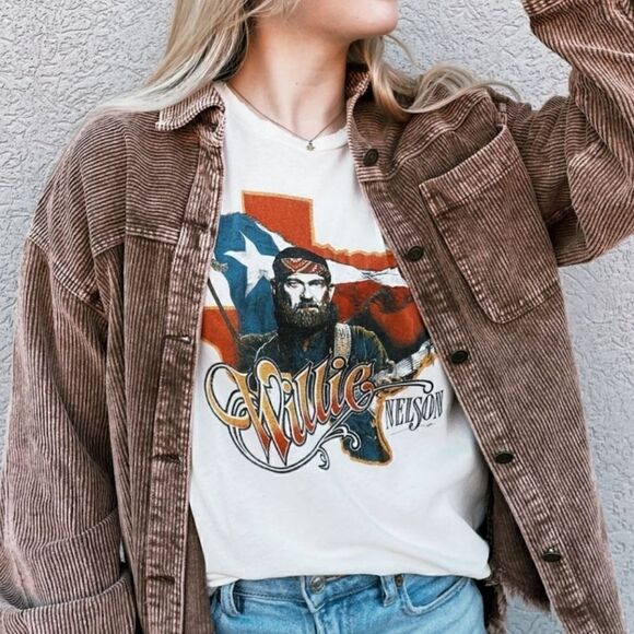 NWOT Midnight Rider Willie Nelson Texas Unisex Graphic Tee Size Extra Large - Picture 1 of 11